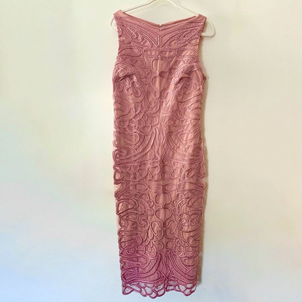 JS Collections Patterned Pink Sleeveless Dress Size 8 Midi Length